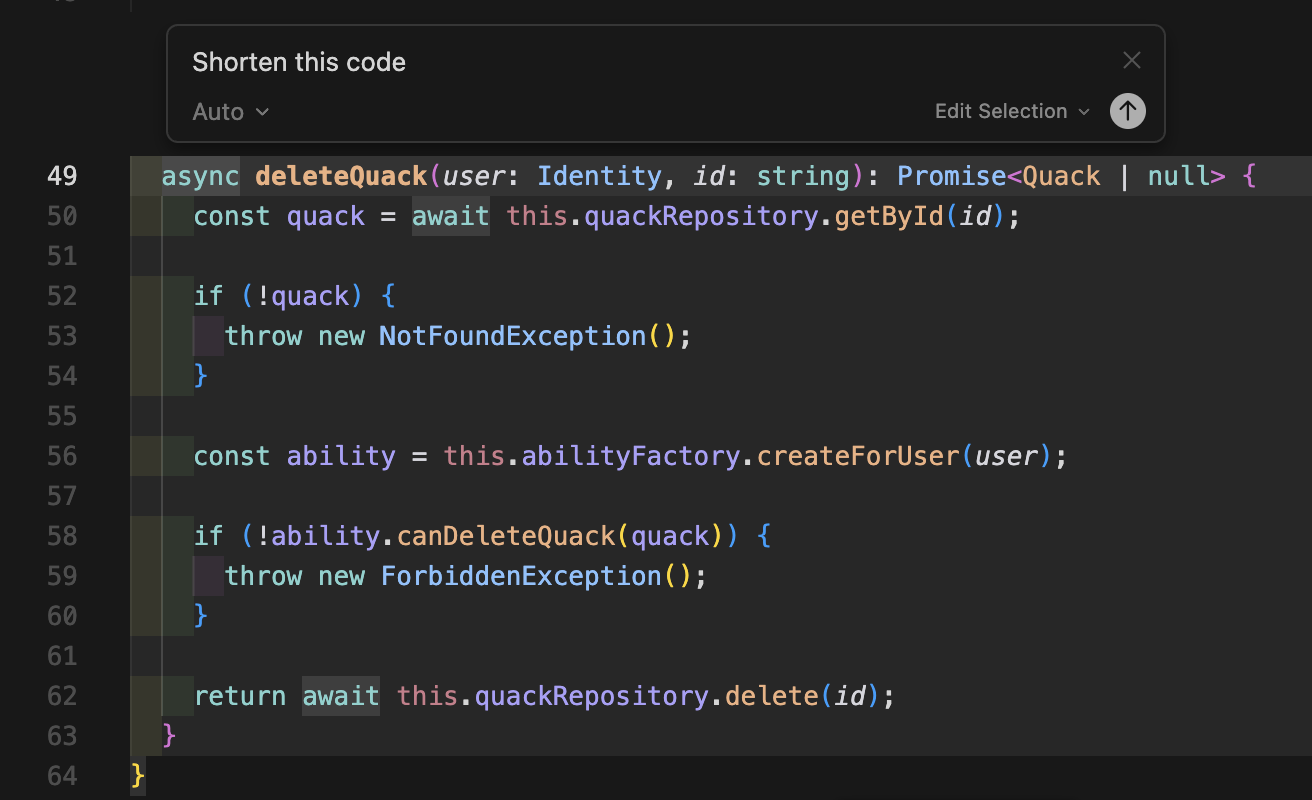 Inline edit in Cursor